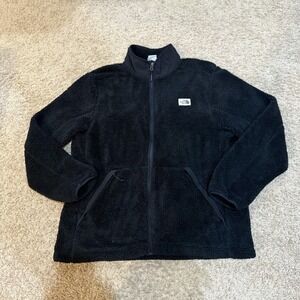 North Face Jacket Mens XL Black Full Zip Sherpa Fleece Outdoors Warm Pockets